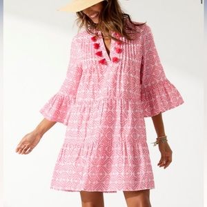 TOMMY BAHAMA Diamond Clip Jacquard Tier Dress Size: XL